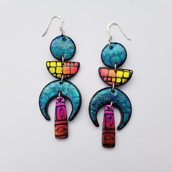 Crescent Drop Dangles-Marrakesh Night and Day Earrings