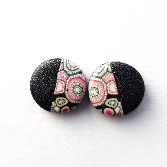 Rosa Noir Sparkle Midi Stud Earrings